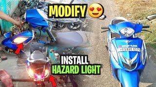 Install Hazard Lights in Fascino Scooty 😍 Yamaha Fascino Scooty Modification [upl. by Best]