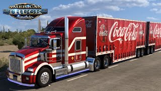 Trailer de Coca Cola doble remolque KENWORTH T800 en el mapa de México [upl. by Akerdal]