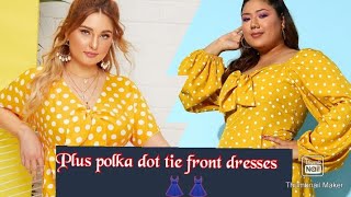 Plus polka dot tie front dresses for girls [upl. by Luciano]