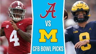 CFB Free Picks  Rose Bowl Michigan vs Alabama  NCAAF Picks and Predictions [upl. by Mendez]