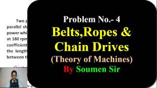 Belts Ropes and Chain Drives Problem no 4  Theory of Machines [upl. by Prendergast]