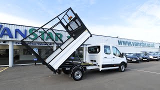 Ford Transit 350 20 Leader Crewcab Caged Tipper Frozen White L3 Long Wheelbase  WP71 YGL  VanStar [upl. by Yror]