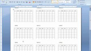 como hacer un calendario en Word 2007 [upl. by Llednor532]