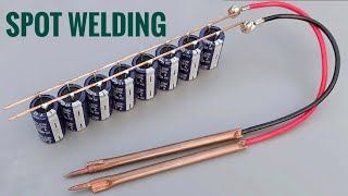 MAKE A SPOT WELDING MACHINE AT HOME USING CAPACITOR AND WASTE MATERIAL [upl. by Shafer820]