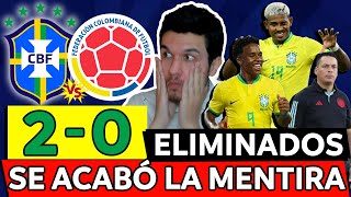 BRASIL 2 COLOMBIA 0🫠 PREOLÍMPICO SUB23 PARÍS 2024😵SE ACABÓ LA MENTIRA ESTAMOS ELIMINADOS [upl. by Darby]