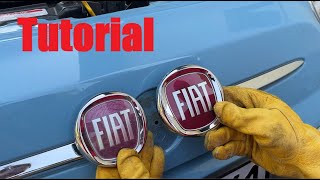 Tutorial  changing the front emblem on a Fiat 500 [upl. by Imtiaz85]