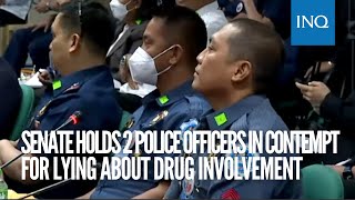 Senate panel holds 2 police officers in contempt for lying about drug involvement [upl. by Brenza]