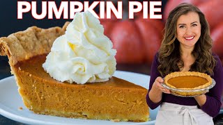 The BEST PUMPKIN PIE RECIPE Ive Ever Made  Thanksgiving Dessert [upl. by Panchito]