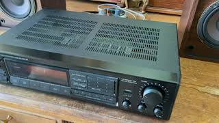 Vintage Onkyo TX910 Quartz Synthesized Tuner Receiver w Bose 201 Speakers [upl. by Stephie]