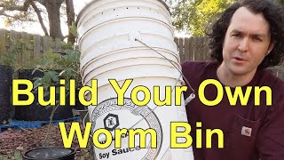 I Made An Easy To Build Inexpensive DIY Worm Bin Vermicomposter For Beginners [upl. by Analiese]