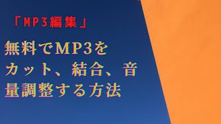 「MP3編集」無料でMP3をカット、結合、音量調整 [upl. by Analram]