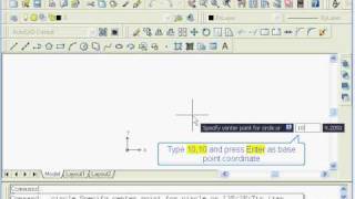 AutoCAD Tutorial Draw Circle With Base Point [upl. by Gustafsson]