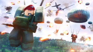 ROBLOX DDAY BUT i lead a 100 player PARACHUTE RAID  Day of Infamy [upl. by Salakcin]