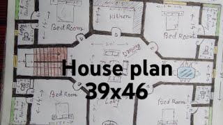 39x46 House plane 4BHK Ghar ka naksha [upl. by Moraj]