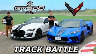 2020 C8 Corvette Z51 vs Mustang Shelby GT500  DRAG RACE ROLL RACE amp LAP TIMES [upl. by Tracey]