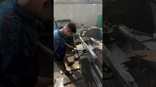 Machining bronze impeller to reduce its size then it will be dynamically balanced to reduc vibration [upl. by Ahsaelat921]