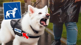 CHIEN GUIDE AGRESSIF  SA MAÎTRESSE MALVOYANTE DEMANDE NOTRE AIDE [upl. by Crawley734]