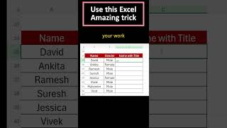 Add Name Title Like MR amp MS In Excel💥 Excel Interview  shorts excel viralshorts ytshorts [upl. by Demmahum]