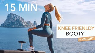 15 MIN KNEE FRIENDLY BOOTY  Weight  No Squats Deadlift  Glute Bridge Focus Gym Style [upl. by Drarrej]