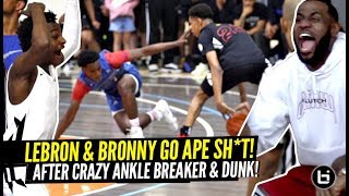 LeBron amp Bronny LOSE THEIR MIND After CRAZY Ankle Breaker amp Nasty POSTER DUNK Game Gets HEATED [upl. by Tabby]