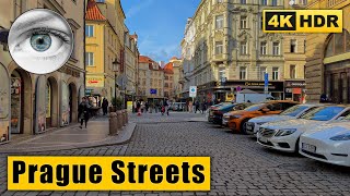 Prague 4k Walking Tour Vinohradská  Wenceslas Square  Old Town 🇨🇿 Czech Republic HDR ASMR [upl. by Adirf]