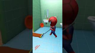 Little Spiderman cleaning 🧹 youtubeshorts spiderman shorts facts [upl. by Pernas]