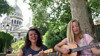 Sous Le Ciel de Paris Edith Piaf cover  duet with harmonies guitar and ukulele parissessions [upl. by Fridlund780]