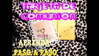 TARJETA PARA PRIMERA COMUNION PASO A PASO PROCEDIMIENTO [upl. by Avie]