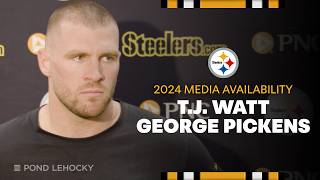 TJ Watt George Pickens Media Availability Nov 15  Pittsburgh Steelers [upl. by Nnayram952]