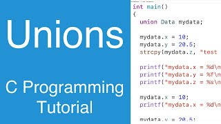 Union Data Types  C Programming Tutorial [upl. by Jennica835]