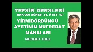 TEFSİR DERSLERİ BAKARA SÛRESİ 24 ÂYETİ D ‘’YİRMİDÖRDÜNCÜ ÂYETİNİN MÜFREDÂT MÂNÂLARI [upl. by Stempien]