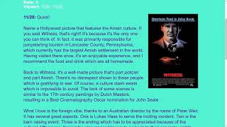 Movie Review Witness 1985 [upl. by Hepsiba179]