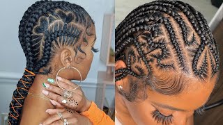 🤩CUTE TIKTOK CORNROW HAIRSTYLES COMPILATION 2022protective hairstylesheart braids [upl. by Vania]