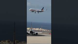 jet2holidays 757 awesome arrival aviation planespotting planes avgeek shorts tenerife [upl. by Cannice]