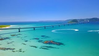 4K UHD 夏の絶景 山口県 角島大橋と周辺海岸 Tsunoshima Bridge amp the surrounding coasts AERIAL DRONE Shot [upl. by Cohette]