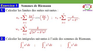 Exercice corrigé Sommes de Riemann [upl. by Haslam669]