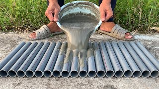 Plastic pipe mold  Simple easy and creative way to make flower pots from cement and plastic pipes [upl. by Eteragram]