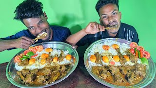 spicy duck curry and duck egg with rice eating challenge eating challenge [upl. by Nosilla403]