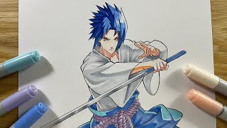 How to Draw Sasuke Uchiha  drawing tutorial  easy to draw [upl. by Yelrah]