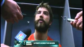 Brent Burns Eating Pizza During Interview [upl. by Apostles]