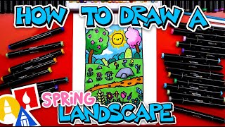 How To Draw A Spring Landscape [upl. by Gaspard391]