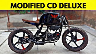 Modified Hero Honda CD deluxe By Old Monk Customs amp cd deluxe modified bike india MotoMahal [upl. by Idnil]