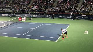 Roger Federer footwork on return game against Donskoy  Dubai 2017 [upl. by Cerellia]