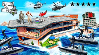 Franklin Build Floating House In Tsunami and Lost Shinchan And Chop in GTA 5 [upl. by Naleek]