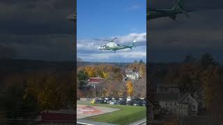 Lewiston Maine Lifeflight Takeoff helicopter ambulance hospital flight airmedical emergancy [upl. by Marita]