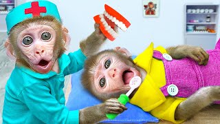 KiKi Monkey doctor pretend play help baby with the Toothache  KUDO ANIMAL KIKI [upl. by Anairol680]