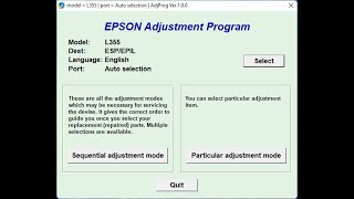 How to Reset Epson L355 with Resetter Adjustment Program [upl. by Secor]