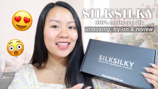 💗 SILKSILKY  unboxing tryon amp review 💯 mulberry silk 😍 [upl. by Ecal]