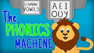 Learn Vowels for Kids – Phonics Songs for Preschoolers – Liam the Lion Phonics Machine [upl. by Aikahc307]