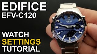 Casio Edifice EFVC120  Watch setting tutorial  Module 5699 [upl. by Mack63]